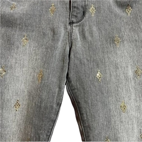 Sundance Primrose Party Gray Embellished Jeans Slim Fit Sequins Sz 29 - Picture 8 of 14